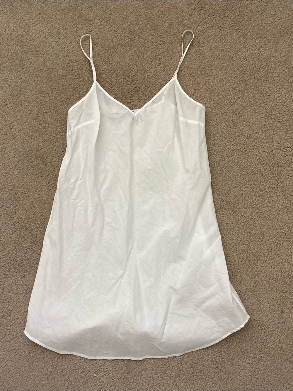 Etcetera White Slip Chemise with Delicate Spaghetti Straps
